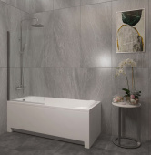 Душевое ограждение на ванну EvaGold EG5C 80*130 профиль хром, прозрачное стекло