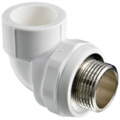 Колено нар.рез. 25*1/2" белый Valtec