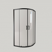 Душевое ограждение полукруг EvaGold EG4B 100*100 профиль черный матовый,прозрачное стекло