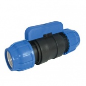 Кран шаровый ПНД ф40 POELSAN PN16 (Blue)