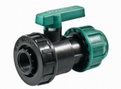 Кран шаровый ПНД ф50хф1 1/4" внутренняя резьба POELSAN