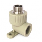 Уголок с креплением ф20х1/2 наружняя резьба  РТП (серый)