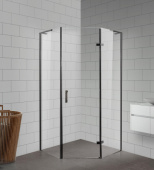 Душевое ограждение Cean 22 BLACK 90*90*195 Прозрачное стекло Распашная дверь,Толщина стекла 6 мм